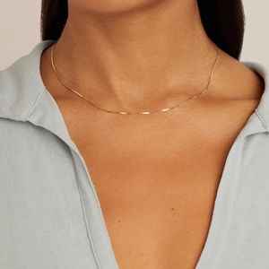 Gorjana 14k Solid Gold Micro Mini Venice Necklace